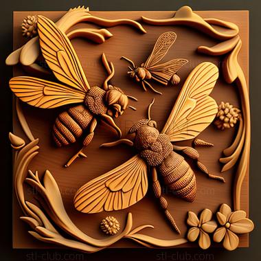 3D model st Bee and Fly famous animal (STL)